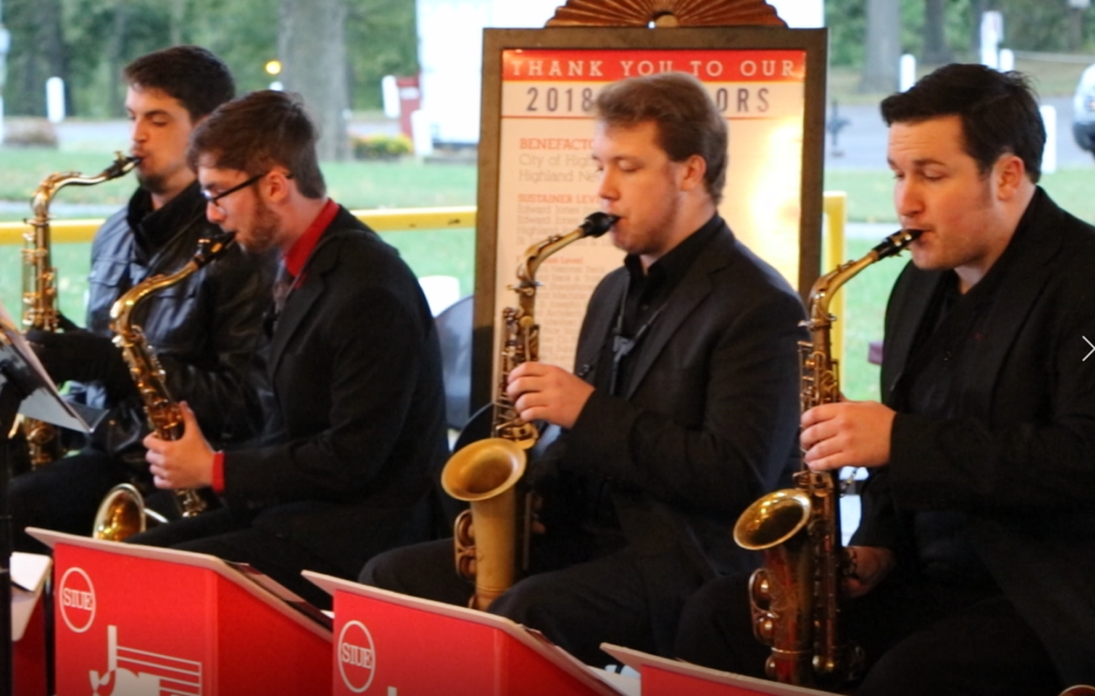 The Southern Illinois University Edwardsville Jazz band performs at the 15th annual Art in the Park preview party last year at Lindendale Park in Highland. This year’s preview party is scheduled for Friday, Oct. 11.