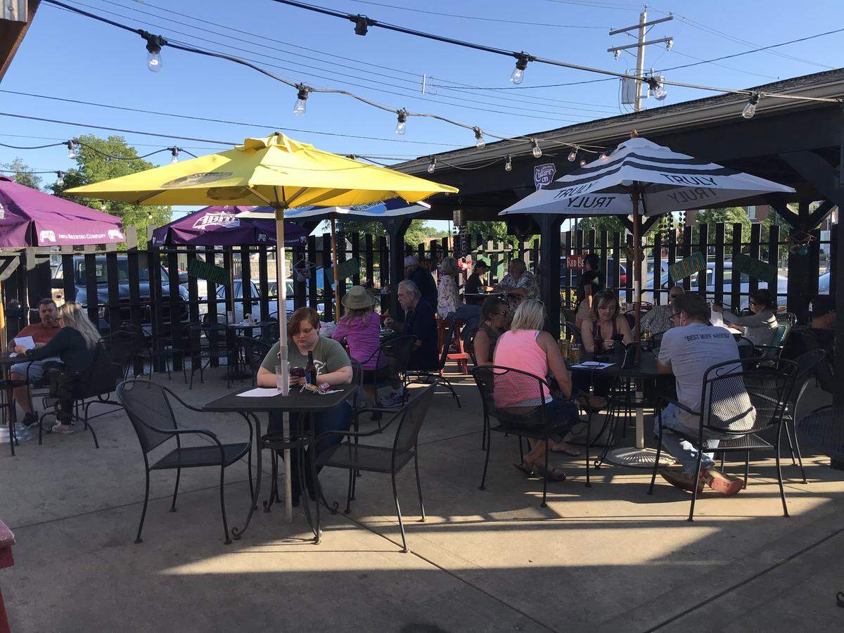 A steady stream of customers enjoyed dinner on Friday night in the fenced-in, partially-covered patio behind Who Dat’s Southern Food in Collinsville.