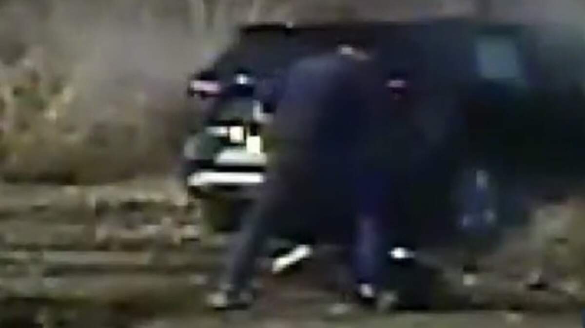 A screenshot of video taken from a police dashboard camera shows South Roxana Police Chief Bob Coles subduing a crime suspect in January of 2022. The Alton chapter of the NAACP accused the chief of using excessive force by stepping on the neck of the suspect. Coles told KMOV-4 that he stepped on the suspect’s back and that the video was leaked as an attempted blow to his campaign for a seat on the Madison County Board.