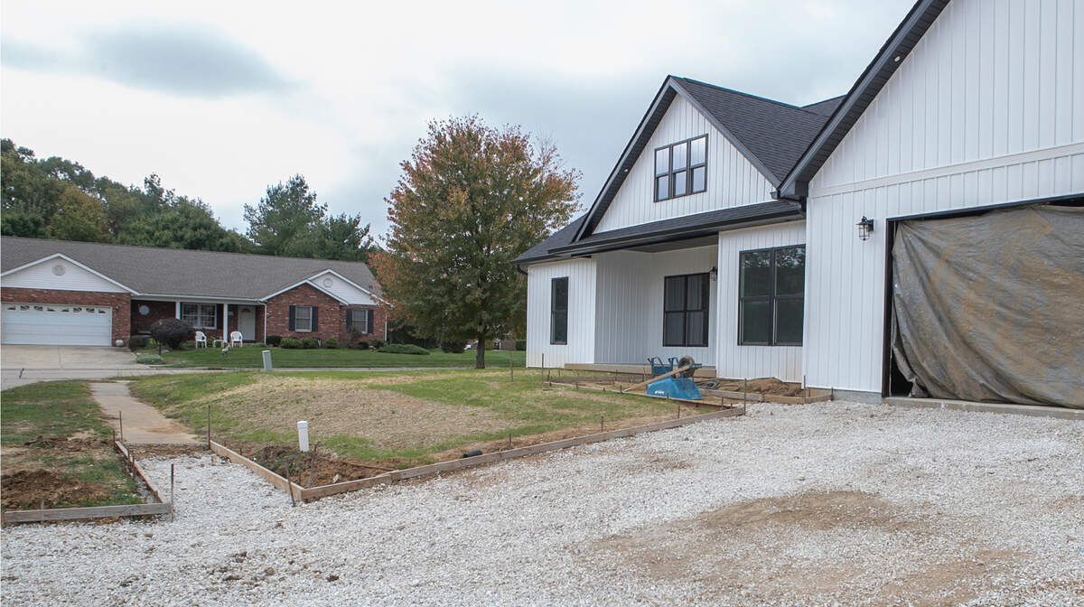 Most of the 146 residential lots in Grafton Hills already have homes on them. Several are under construction, including this one. The city of Grafton owns 26 lots that it’s essentially giving away.