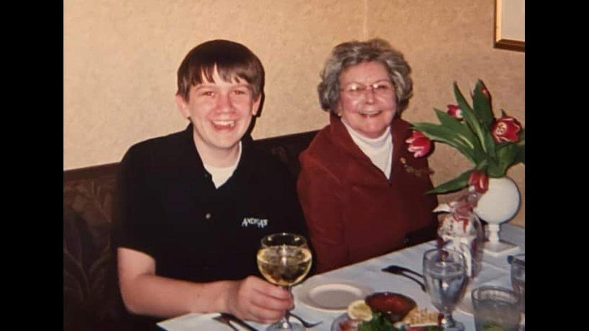 Max Kenison with his grandmother, Muggs Andria.
