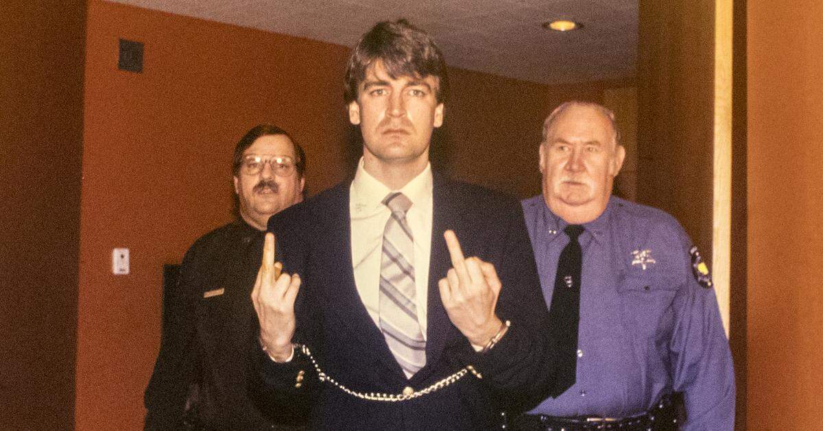 Timothy Hayden gestures as he exits the courtroom in April 1991 after he was found guilty of murdering his wife Tracy Hayden. Tracy Hayden was 29 and the mother of two small children on July 27, 1990, when she was murdered by her estranged husband in a crowded west Belleville tavern.