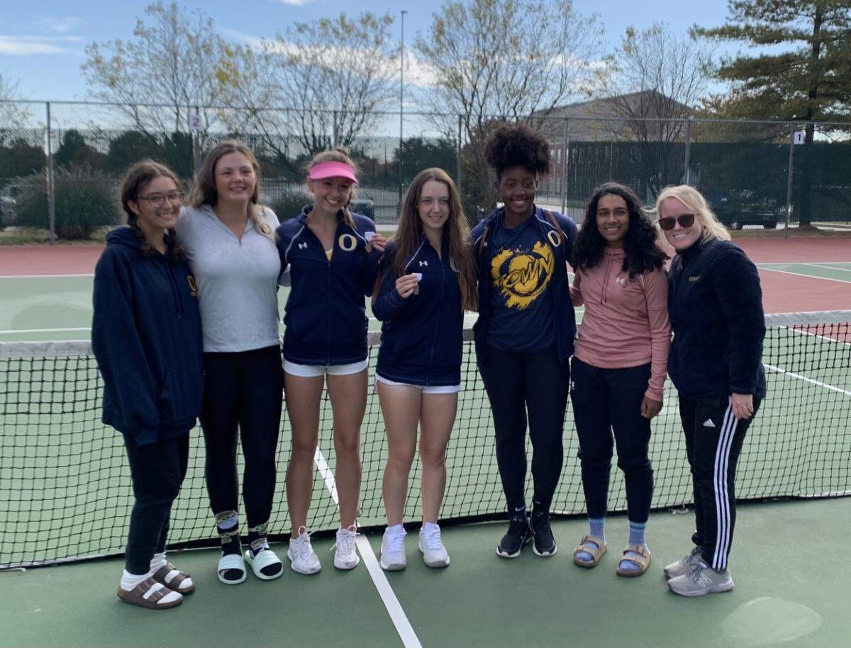 The O'Fallon girls tennis team placed third in IHSA sectional competition while qualifying the doubles team of Isabel Wells and Natalie Spihlman for the state tournament.