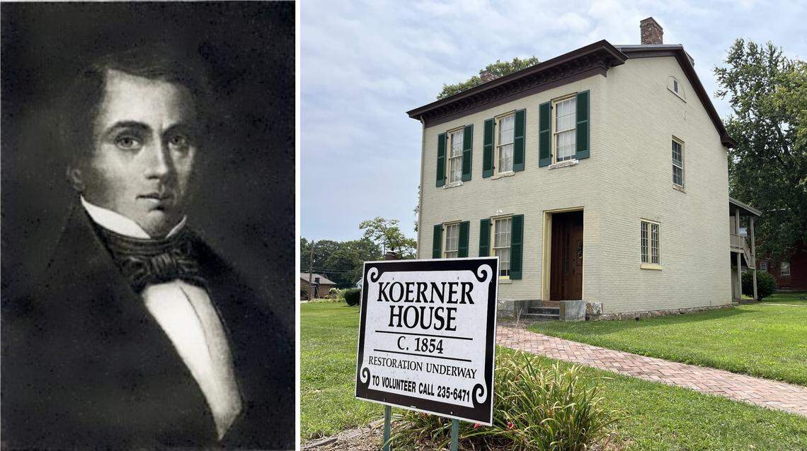 The Belleville home of attorney, judge, politician and journalist Gustave Koerner, left, was built in 1849 and rebuilt in 1854 after a massive fire. It’s now being restored to look like it did in the 1870s.