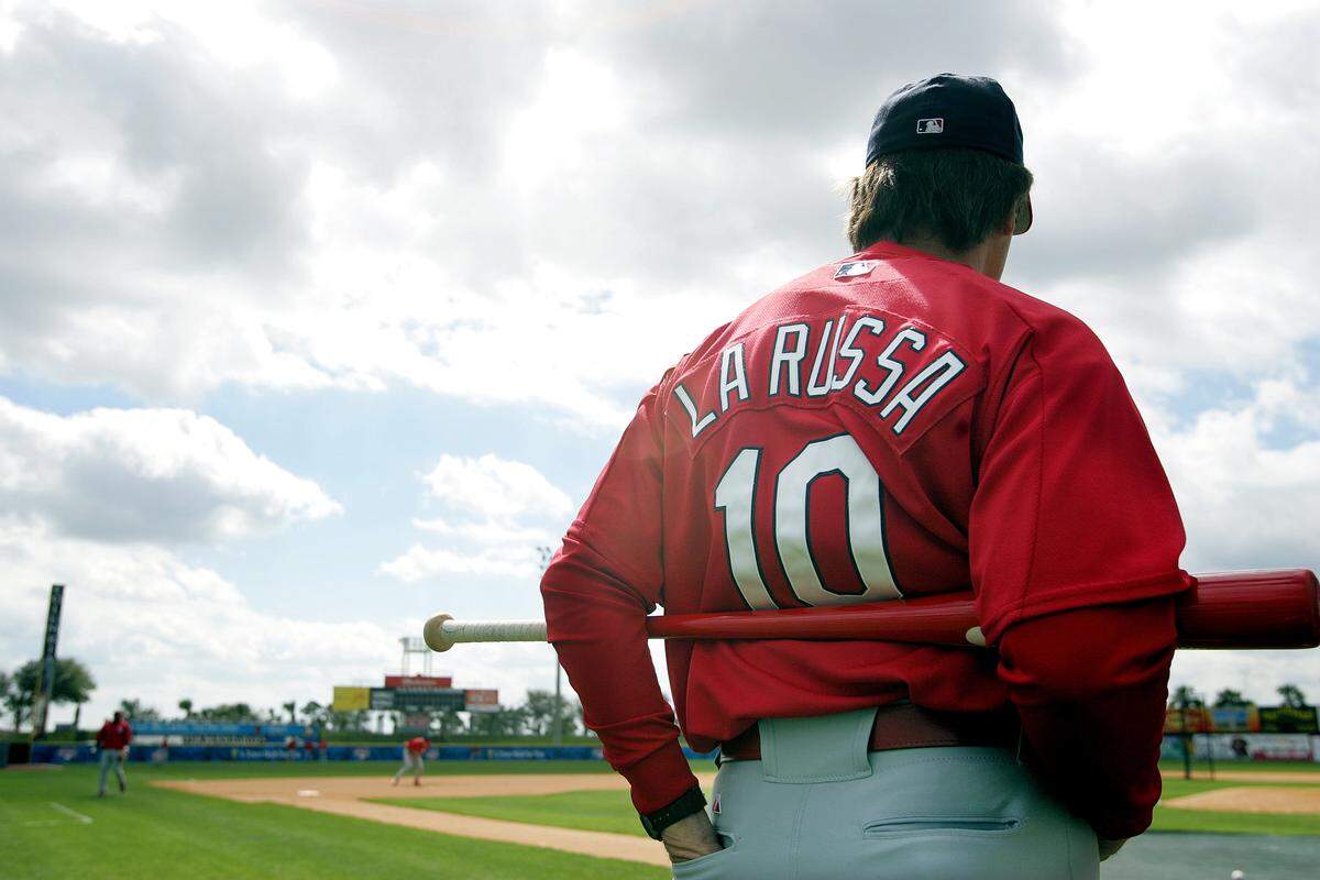 St. Louis Cardinals manager Tony LaRussa watches over his team before a spring training game against the Washington Nationals on Friday, March 11, 2005 in Viera, Fla.