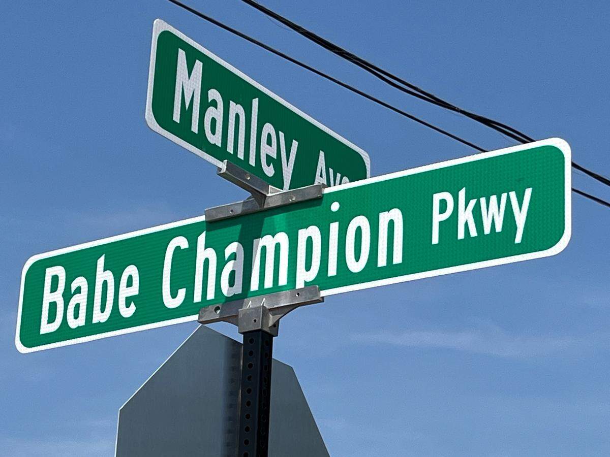 The newly named Babe Champion Parkway in Granite City runs along Rode Park, between Manley Avenue and Amos Court. The community held a dedication ceremony on Friday.