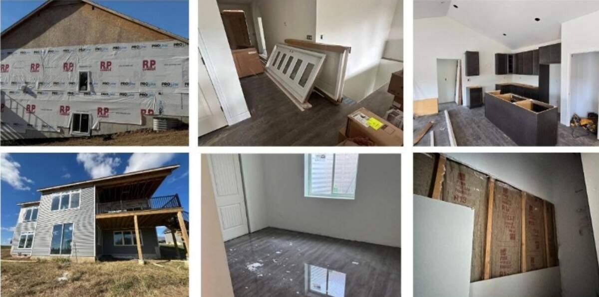 These photos are part of a lawsuit in Sangamon County Circuit Court. Plaintiffs allege that metro-east contractor C.A. Jones, Inc. abandoned construction on their Chatham home last September.