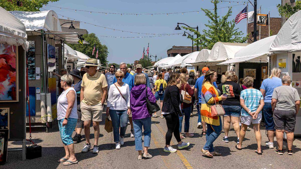 People from throughout the region enjoy art, music, food and other activities at this year’s Art on the Square in downtown Belleville. It’s considered the city’s biggest tourist attraction.