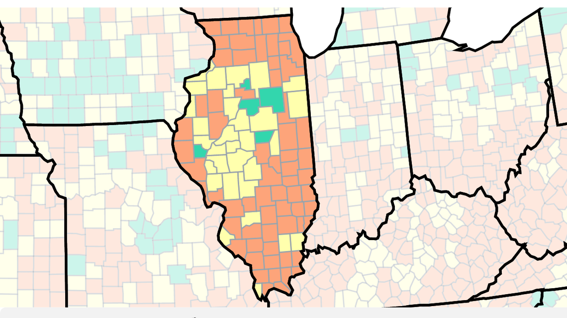 All southern IL counties at medium, high COVID community levels. See CDC’s state map