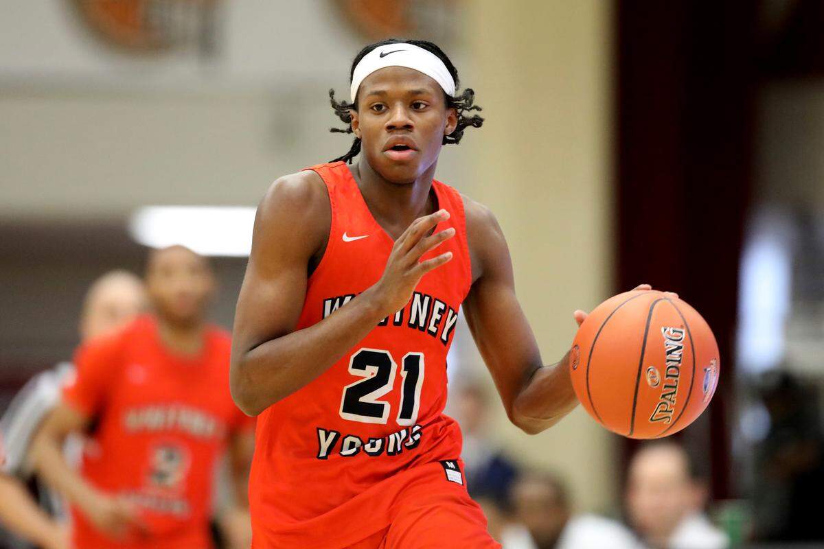 Whitney Young’s DJ Steward #21 in action against The Maret School during a high school basketball game at the Hoophall Classic, Sunday, January 20, 2019, in Springfield, MA. (AP Photo/Gregory Payan)
