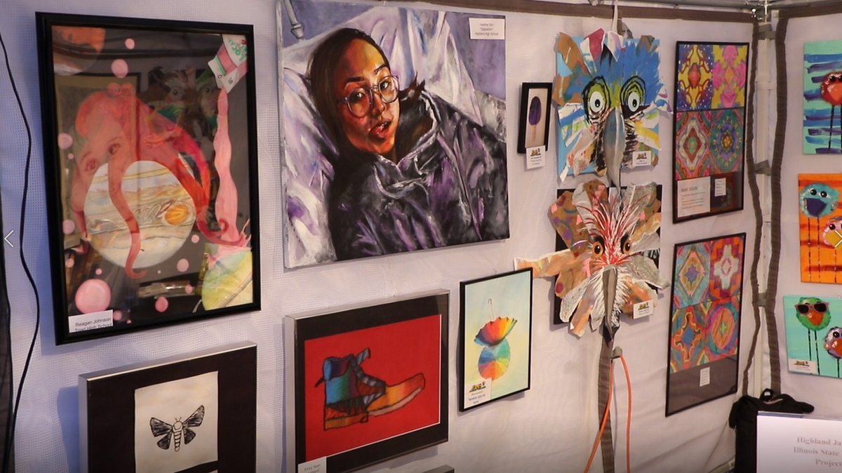 Highland School District students were among the many artists whose works were exhibited and for sale at annual Art in the Park at Lindendale Park.