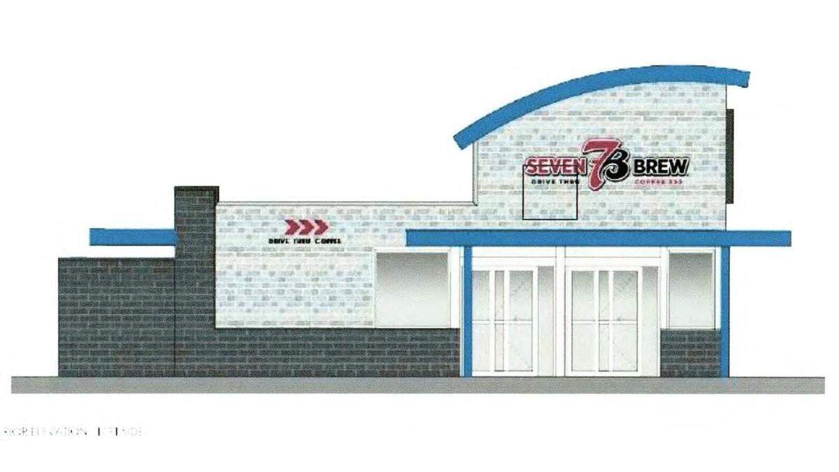 Left side elevation rendering for 7 Brew Coffee in Fairview Heights