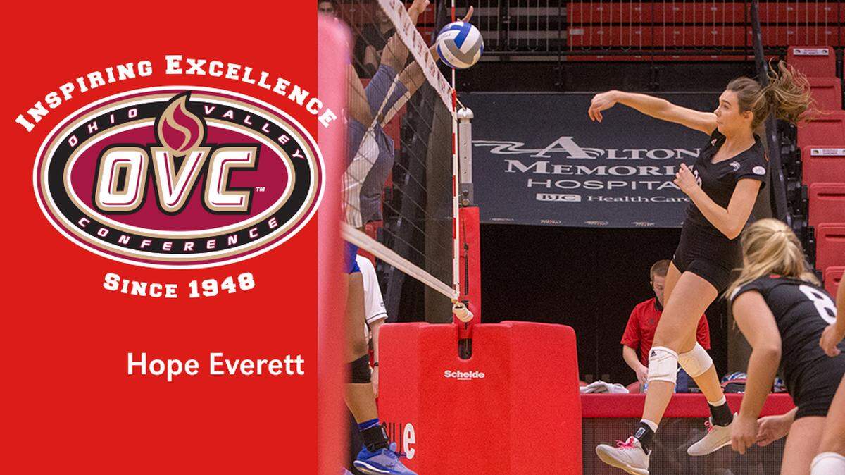 Hope Everett, a member of the SIUE women’s volleyball team, was the named the OVC newcomer of the week for the third time this season.
