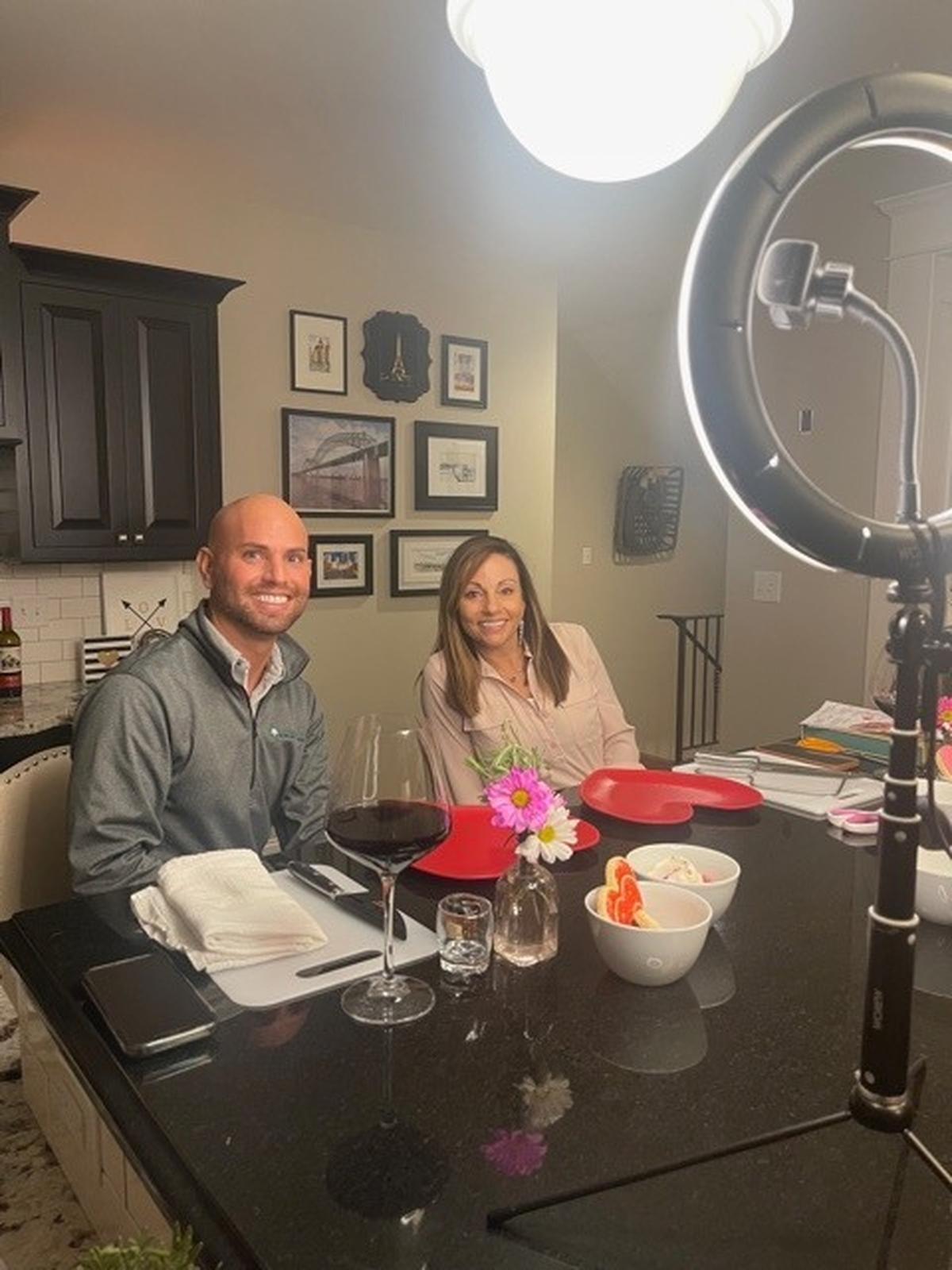 Cedarhurst Senior Living Sales Specialist John Michael Tabakian and owner of Grazeful Gatherings, Candi Graves, join together and host the second Charcuterie for Two event in Highland. This event allows the residents in the Cedarhurst communities to virtually gather and learn how to create their very own charcuterie board.