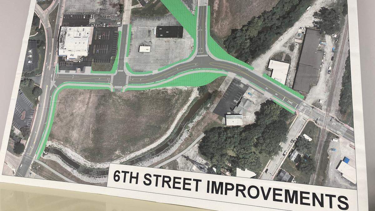 This poster shows how South Sixth Street will be realigned with Centreville Avenue, West Lincoln Street and West Washington Street in Belleville.
