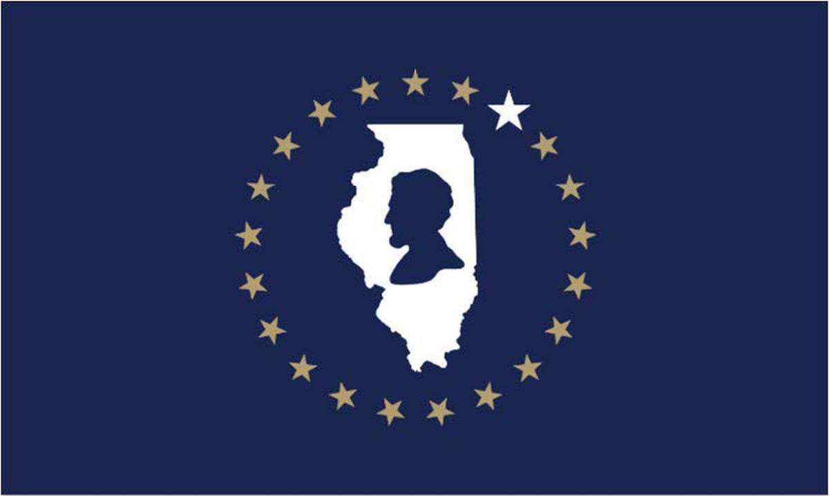 Relationship to Illinois: Ever since I was a kid, I’ve been proud to call Springfield my home. I come from generations of Illinoisans and have chosen to raise my family here as well. I’ve spent much of my life exploring the state and experiencing its wonders firsthand what I’ve found is there is much to what makes Illinois great: our rich history, our landscape, our variety of people and the places they live. My designs reflect these qualities in a way that can hopefully inspire others to share my pride for my home. Explain the meaning behind your flag: The outline of Abraham Lincoln symbolizes liberty, opportunity and the equality of all people. The outline of Illinois symbolizes the pride we share for our state. The circle of 21 stars represents our communal togetherness and honors our state being the 21st to join the USA. The white star symbolizes Chicago and its upper-right location. Dark blue represents our blue-collar attitude and industrial power. Gold represents our prairie and agricultural history. White represents our bright spirit.
