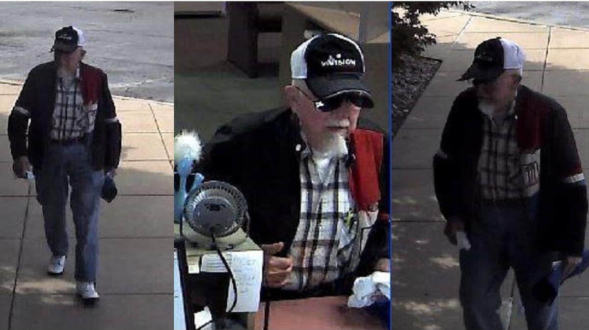 Arthur W. Bays was accused of robbing the State Bank of Whittington in Benton on Thursday after police released these surveillance photos.