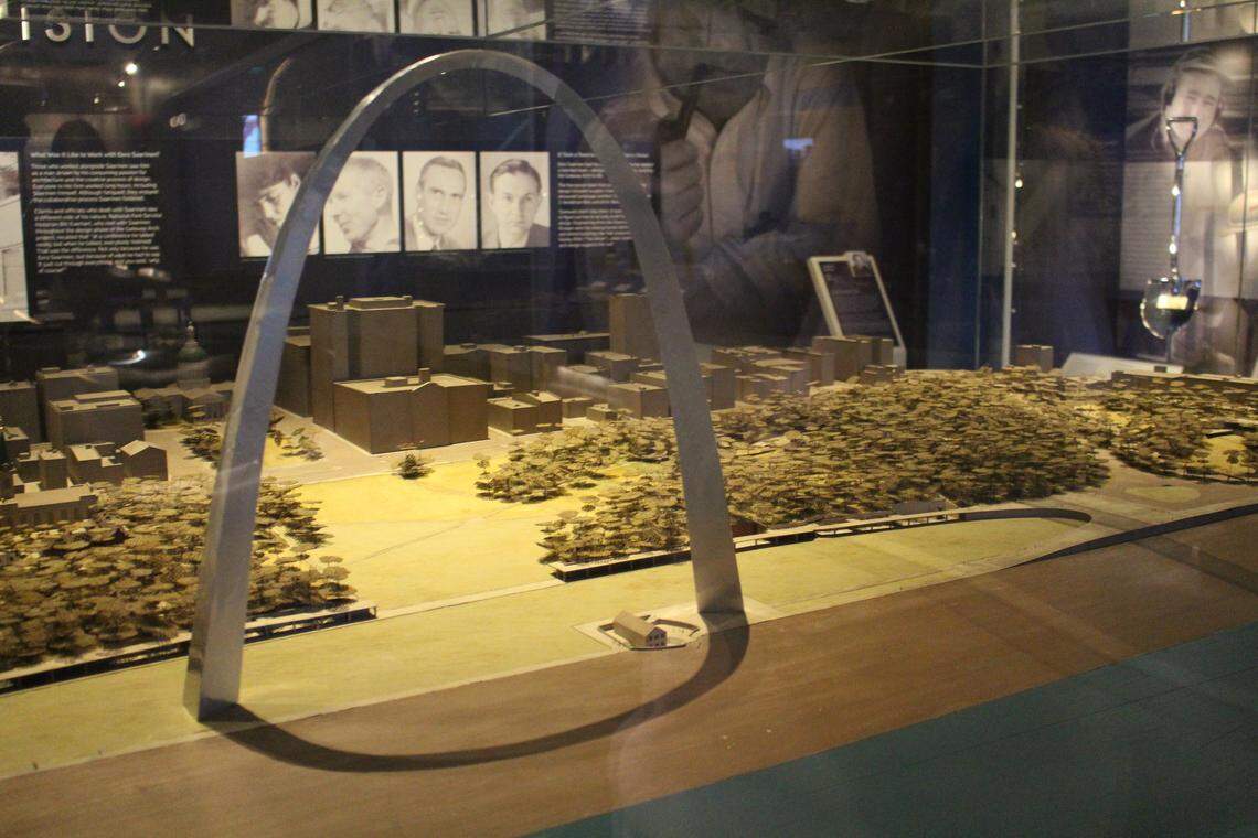 This model shows architect Eero Saarinen's original design for the Gateway Arch in the 1950s. It's displayed at the new Museum at the Gateway Arch in St. Louis.