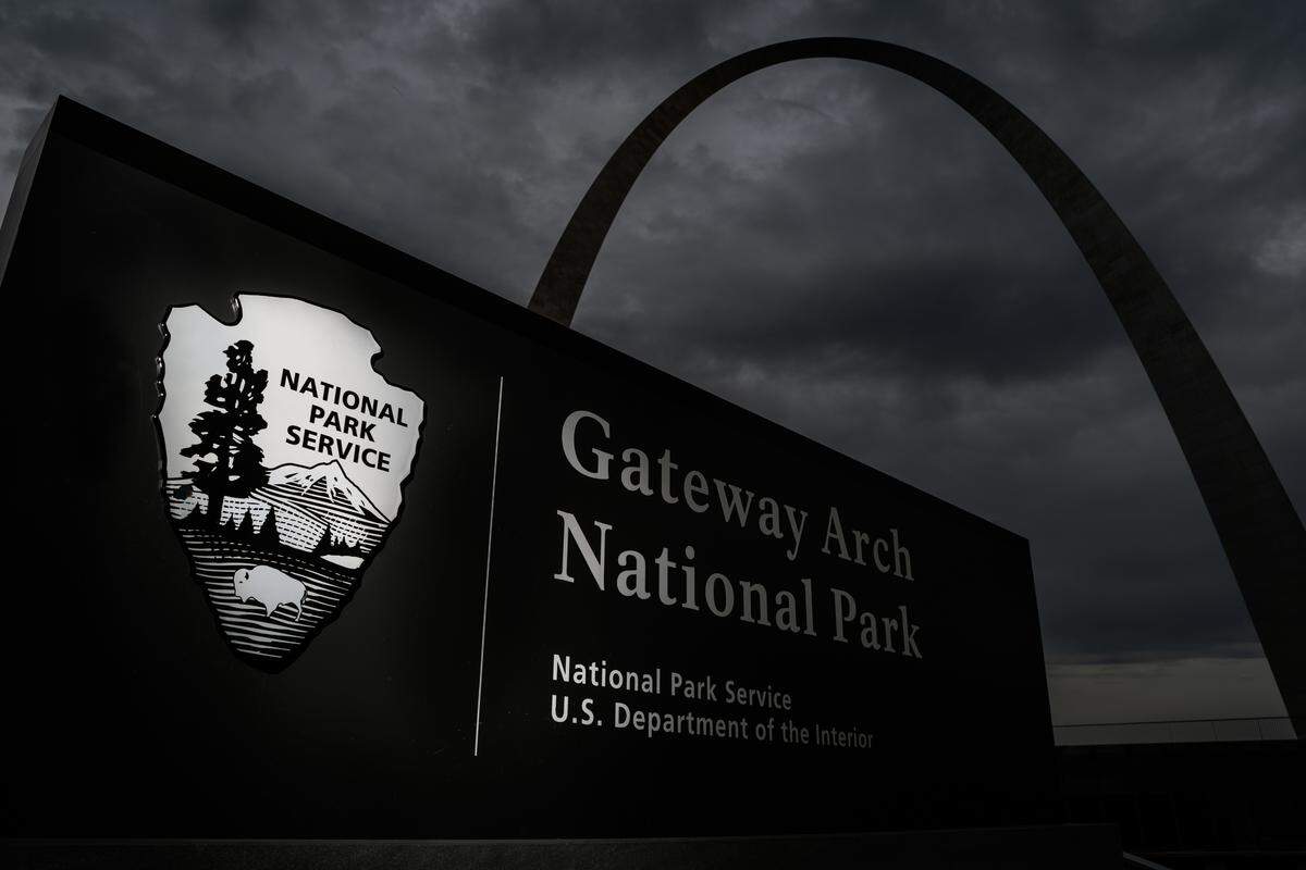The Gateway Arch stands over its associated national park on Wednesday, Feb. 26, 2025, in downtown St. Louis.