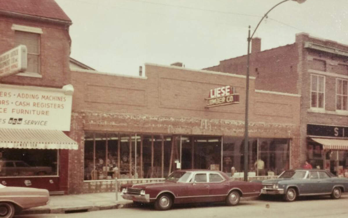 This photo was taken after a 1972 fire heavily damaged the Liese Lumber Co. storefront in downtown Belleville.