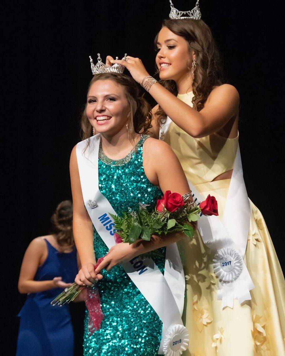 Adrianna Scagliarini is crowned 2018 Miss O’Fallon by 2017 Queen Ava Hipskind at last year’s pageant. The 2019 Miss O’Fallon Pageant will take place at 7 p.m. Friday, Aug. 2, at the O’Fallon Township High School Milburn Auditorium.