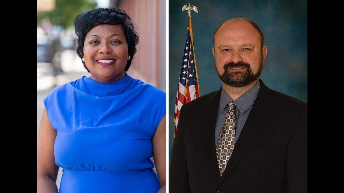 LaToya Greenwood, left, and Kevin Schmidt
