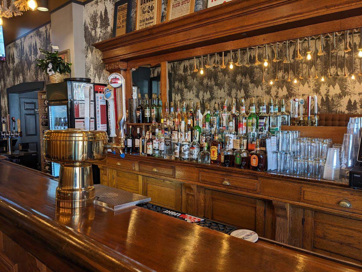 A view of the bar at 1860 Public House in Red Bud