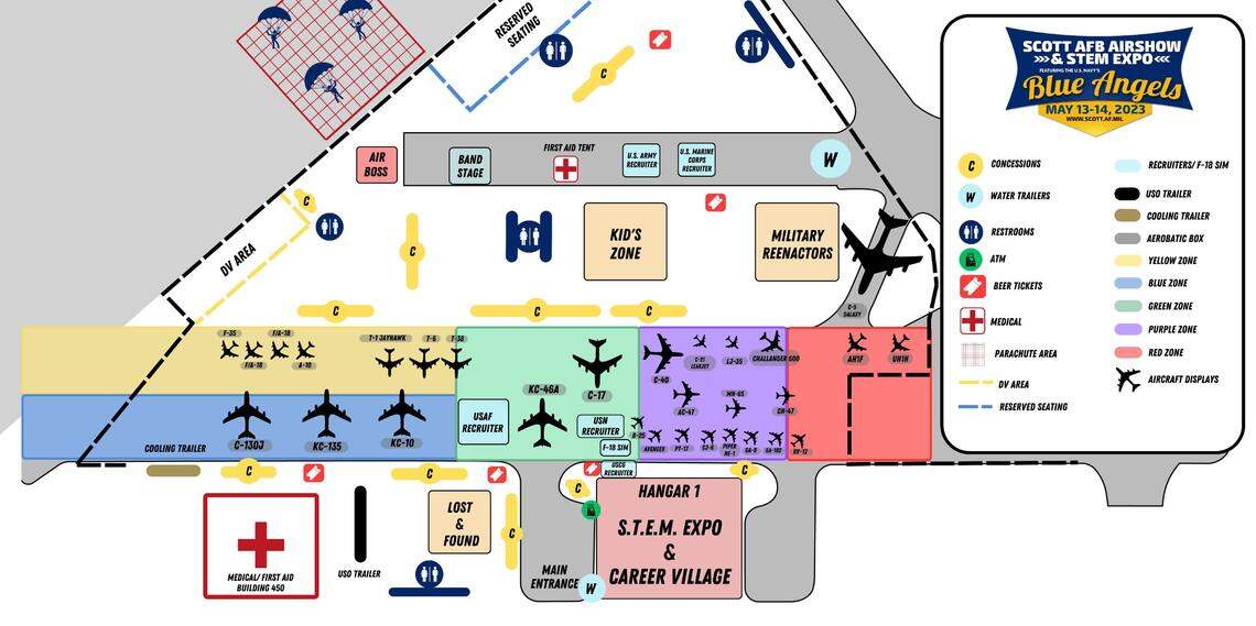 The 2023 Airshow at Scott Air Force Base will take place from May 13 to 14.