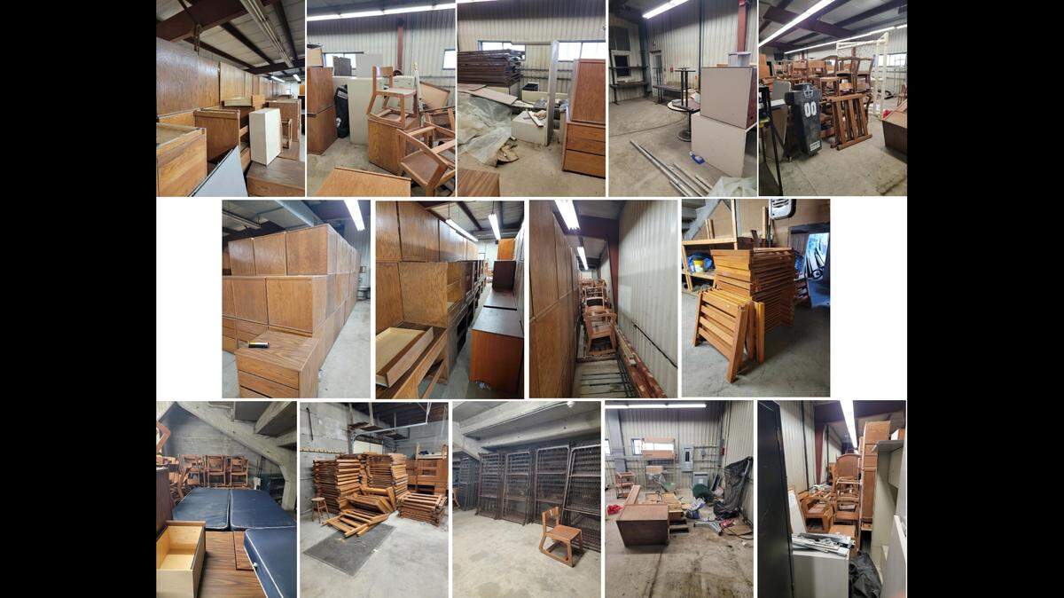 These photos show furniture and other items that were removed from Lynx Lodge, a former dorm for Lindenwood University students, that now is surplus property of the city of Belleville.