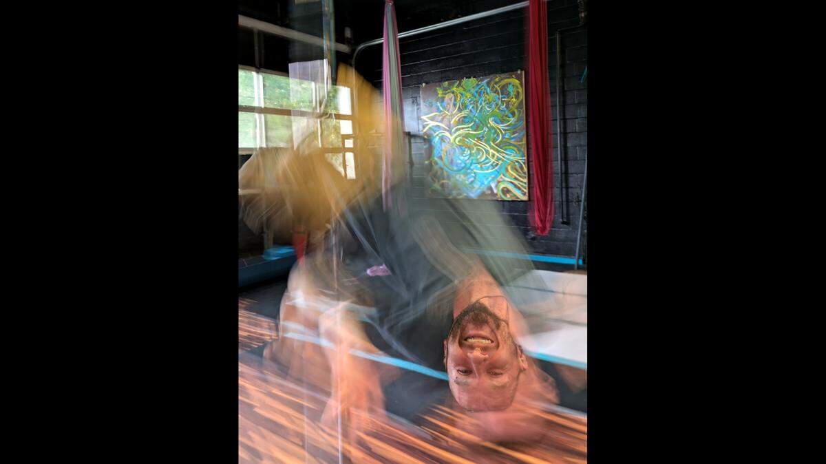 Brian Lynch, professional dancer and owner of Valkyrie Aerial Arts, is always on the move.