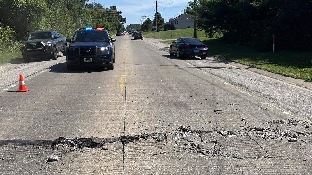 Road buckling occurred Wednesday on North Green Mount Road in Shiloh.