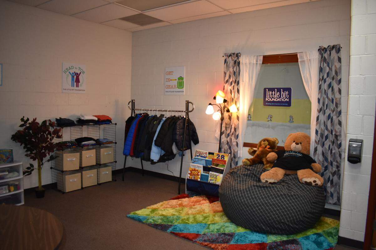 The Little Bit Foundation has a “boutique” on the second floor of Annette Officer Elementary School in East St. Louis where students can go to get everyday essentials.