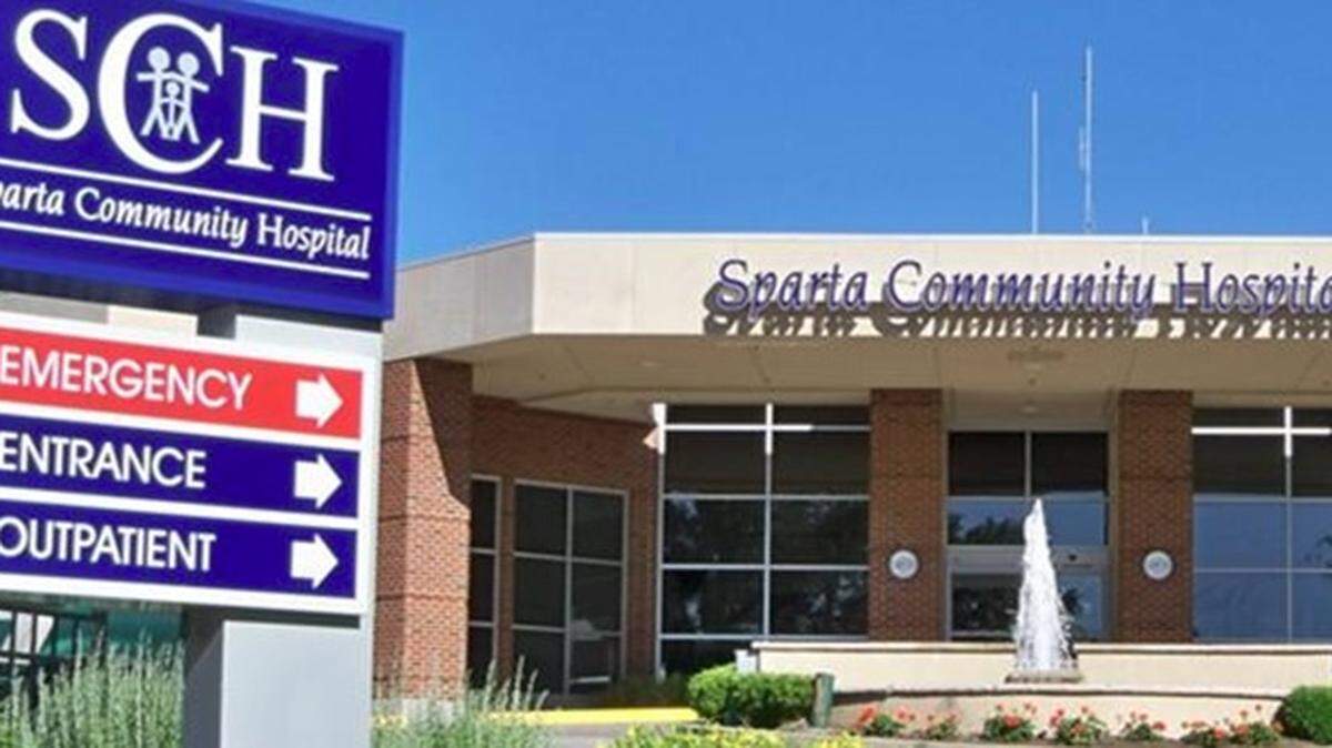 Outside Sparta Community Hospital.