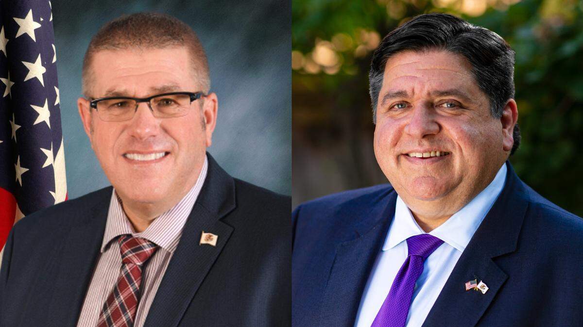 Candidates for the Governor of Illinois Darren Bailey and JB Pritzker