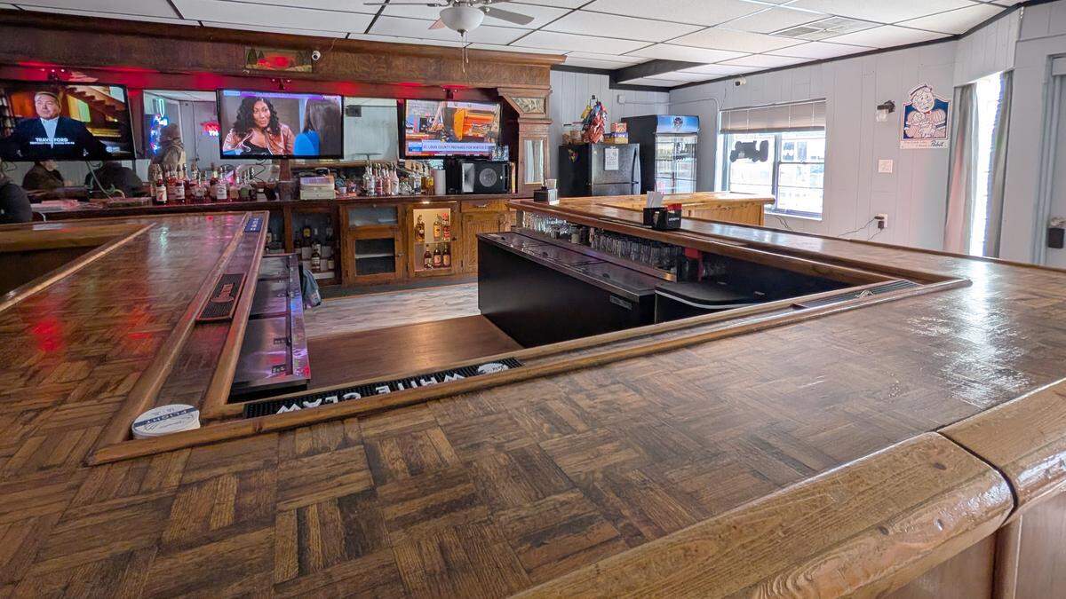 View of the bar at Shain's Tavern in Belleville