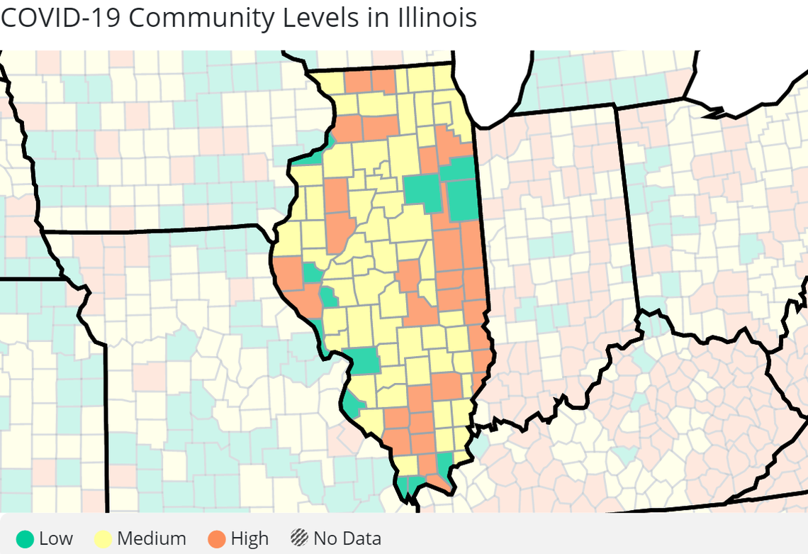 Here’s the CDC’s latest COVID-19 community levels in Illinois.