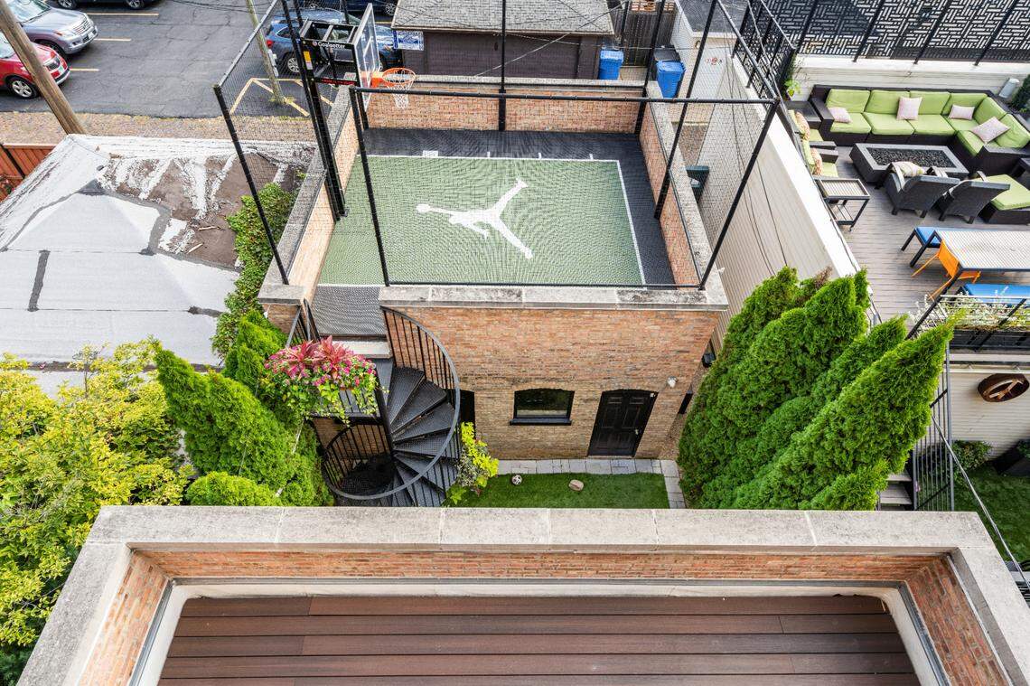 The $3.2 million listing in Lincoln Park section of Chicago has a nice sport court.