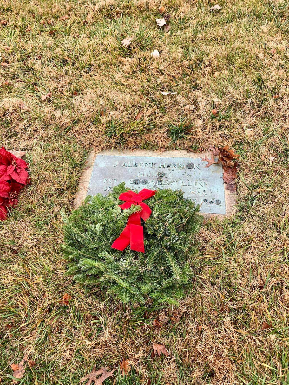 Pictured is a wreath placed in O’Fallon Cemetery as part of Wreaths Across America honoring veterans. The event has been observed annually the last 15 years on the third Saturday in December.