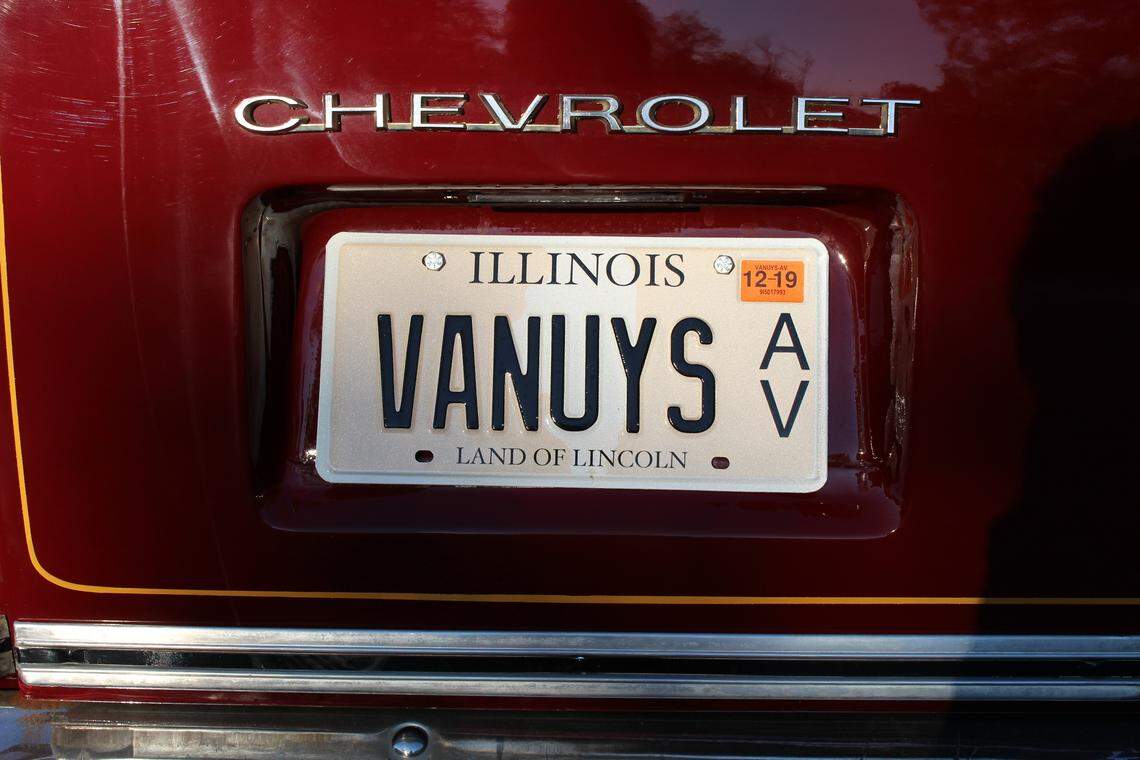 Collinsville resident Chris Carter ordered vanity Illinois license plates for the Wild Cherry van, which appeared in the 1979 movie “Van Nuys Blvd.”