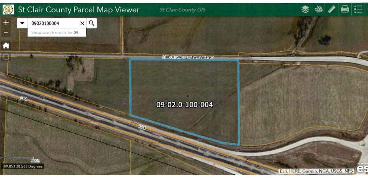St. Clair County plans to sell this parcel of land to Bobcat of St. Louis.