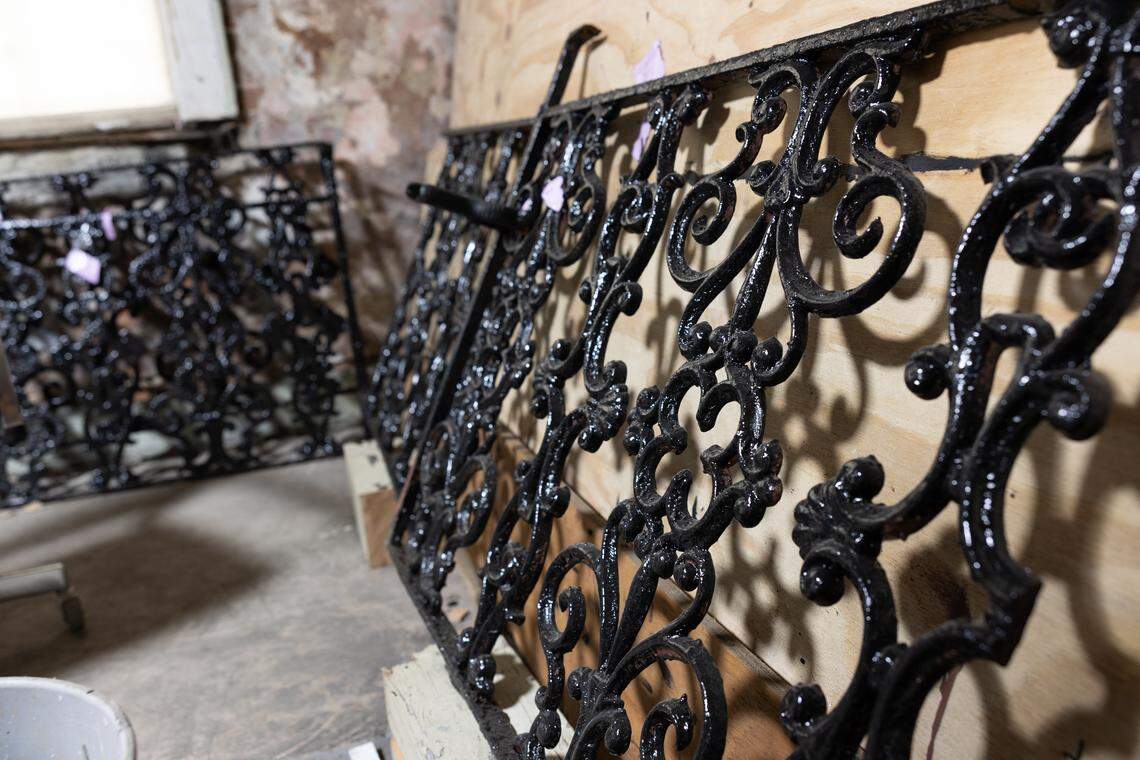 Jack LeChien, co-chair of the Gustave Koerner House Restoration Committee in Belleville, found this 1870s railing at a salvage shop. It will be used to reproduce a balcony off the home’s master bedroom.