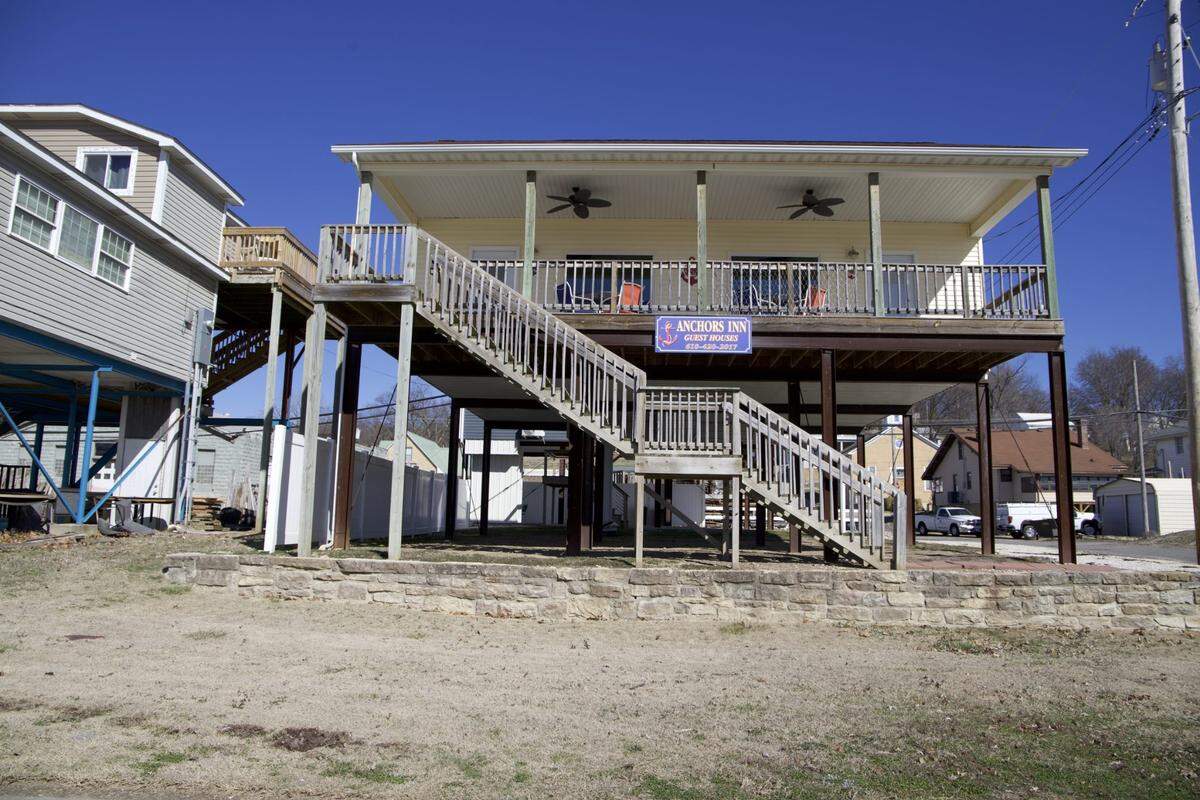 After the Great Flood of 1993, many on Grafton’s riverfront took federal buyouts, which helped mitigate future damage, said Ron Davis, who runs Illinois’ state buyout program. Many buildings that remain are now built on stilts. Feb. 28, 2024