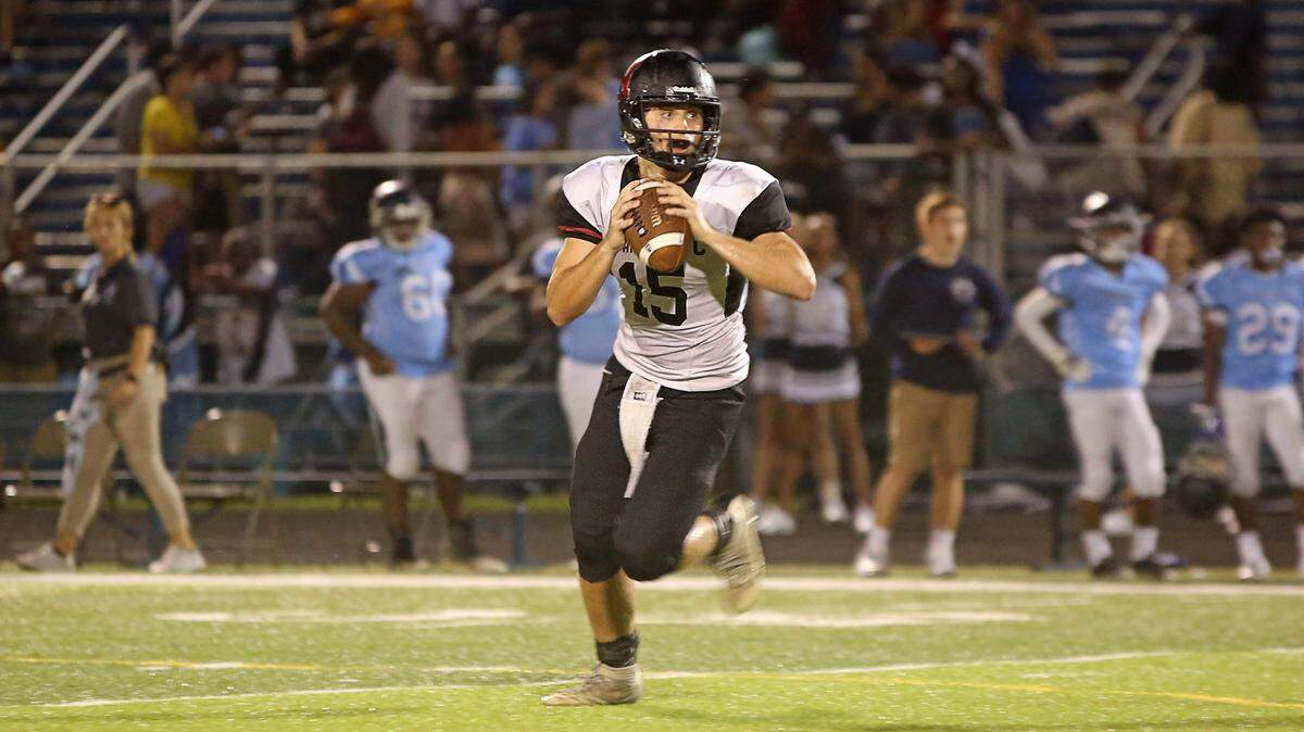 Highland quarterback Jack Etter completed 8 of 9 passes for 159 yards and three touchdowns in a 35-7 win over Belleville East Friday. Etter returned an intercepted pass for a score.