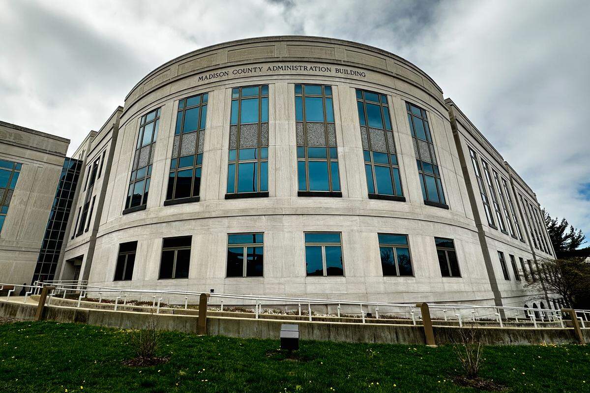 The Madison County Administration Building on Thursday, April 6, 2023, in Edwardsville.