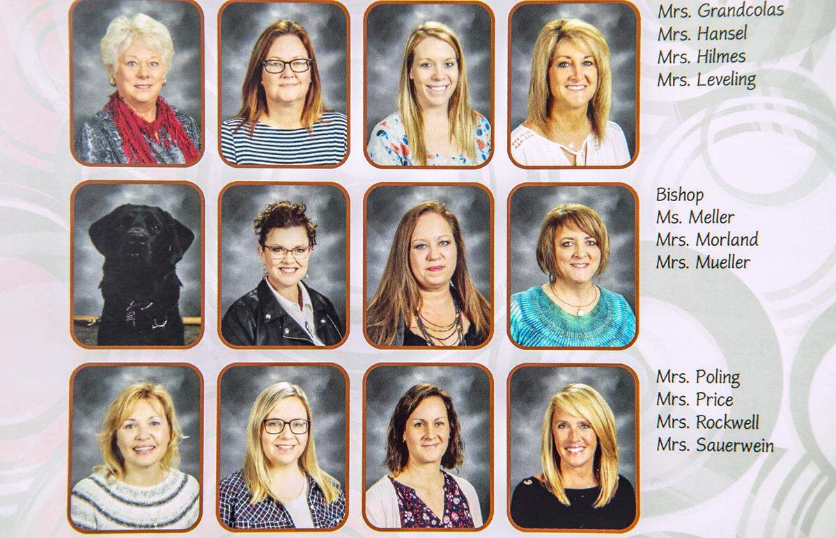 Bishop, center left, started working full-time at Westhaven Elementary School in Belleville this year.