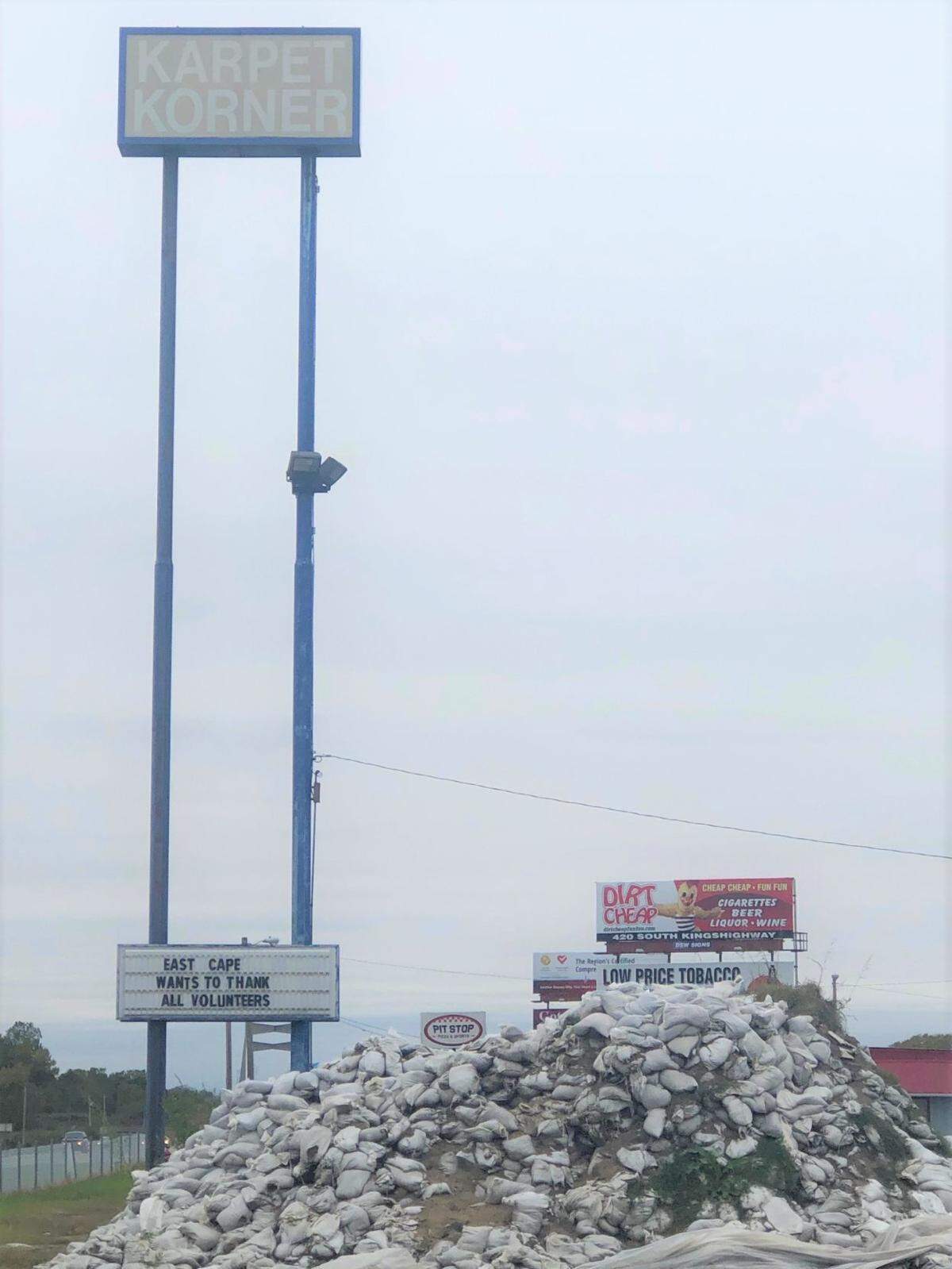 An Alexander County official estimated there are still about 1 million sandbags in East Cape Girarduea, Illinois, more than three months after flood waters receded.