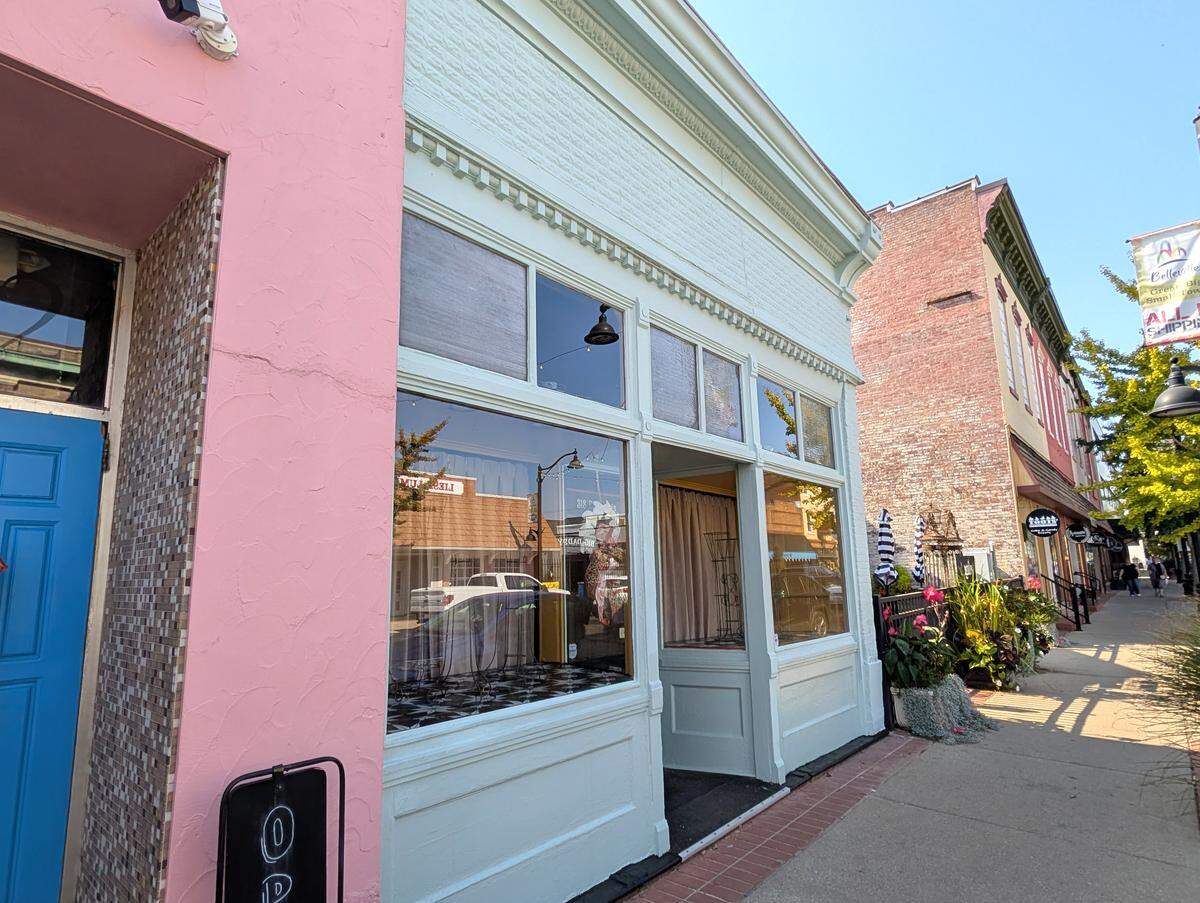 New paint on the storefront at 318 E. Main St. in Belleville brightens up the building, which was recently acquired by Zach Bair, owner of Bungalow.