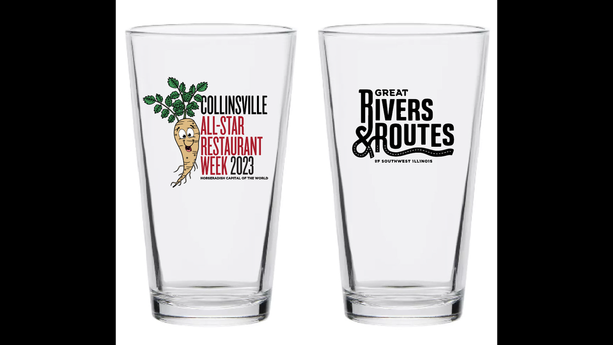 Collinsville commemorative glass for All Star Restaurant Week