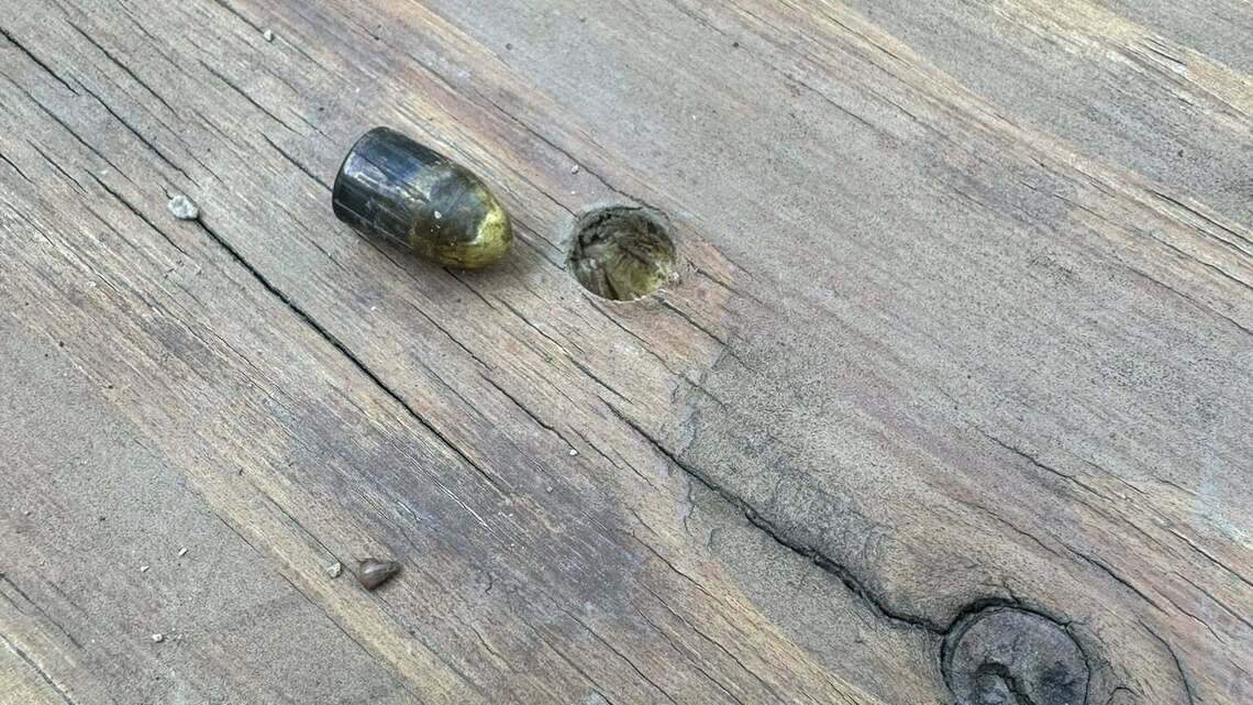 ‘It’s terrifying’: Swansea residents find 9 mm bullet embedded in backyard deck