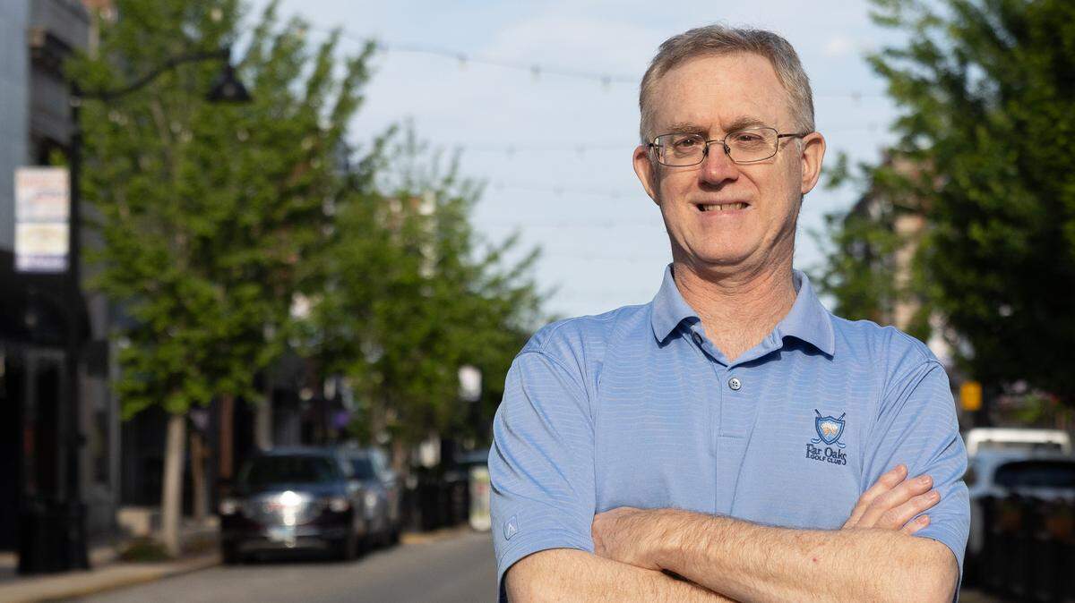 Longtime BND journalist Mike Koziatek poses for a portrait on the day he retired. “It feels pretty surreal,” Mike said, reflecting on four-decade career.